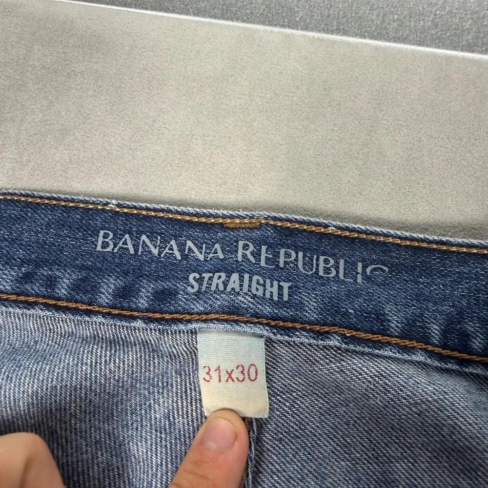Modern Mens Banana Republic Straight Fit Medium Wash Denim Jeans 31x30